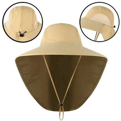 Uv Protection Bucket Hat With Neck Flap