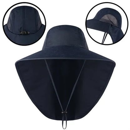 Uv Protection Bucket Hat With Neck Flap