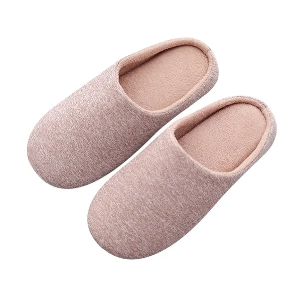 Cotton slippers with memory foam and soft sole