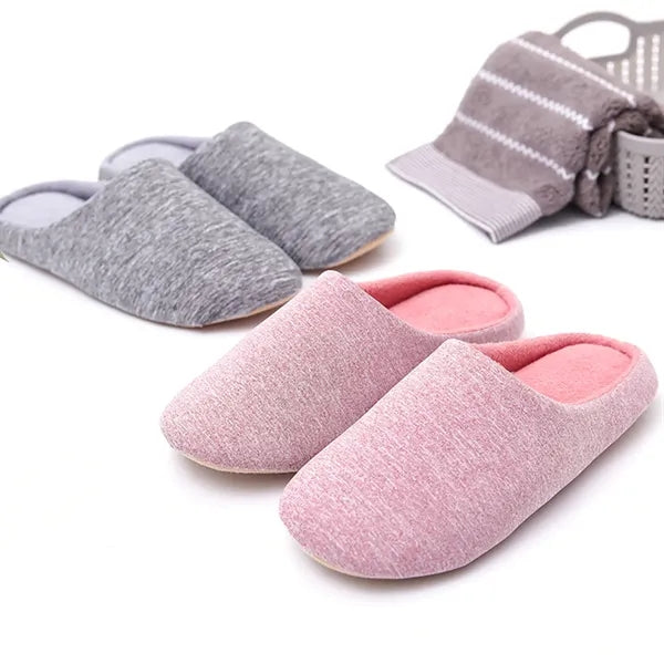 Cotton slippers with memory foam and soft sole