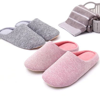 Cotton slippers with memory foam and soft sole