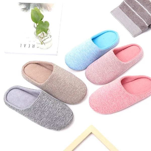 Cotton slippers with memory foam and soft sole