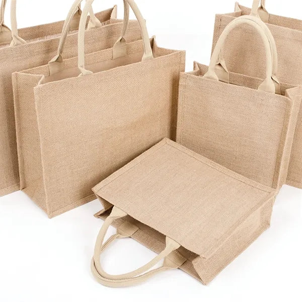 Jute Burlap Tote Bag with Handles