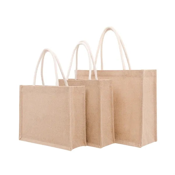 Jute Burlap Tote Bag with Handles