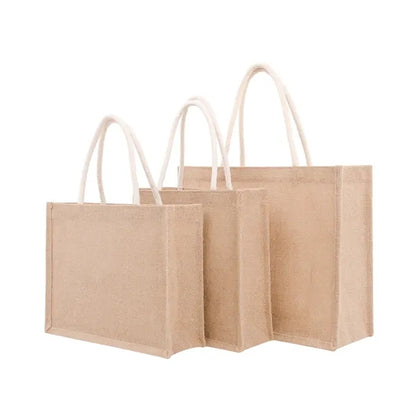 Jute Burlap Tote Bag with Handles