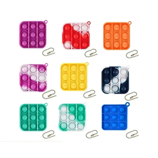 2"x2" Mini Square Fidget Pop It Keychain