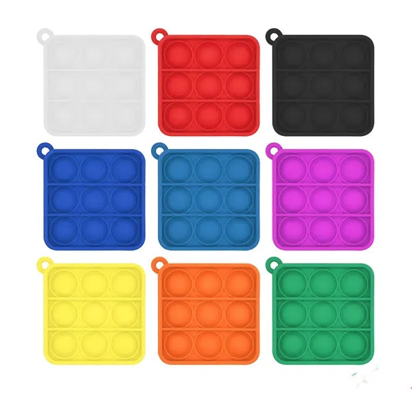 2.5"x2.5" Mini Square Fidget Pop It Keychain