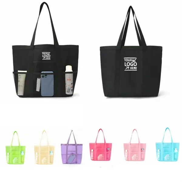 Large Capacity Portable Mesh Beach Tote Storage Bag
