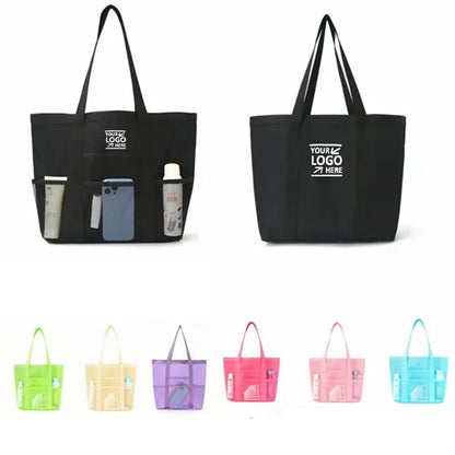 Large Capacity Portable Mesh Beach Tote Storage Bag