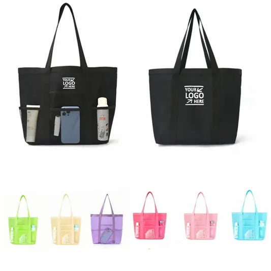 Large Capacity Portable Mesh Beach Tote Storage Bag