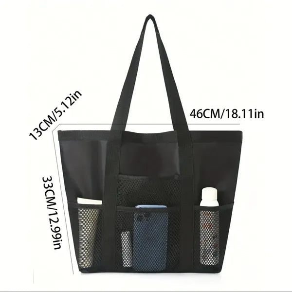 Large Capacity Portable Mesh Beach Tote Storage Bag