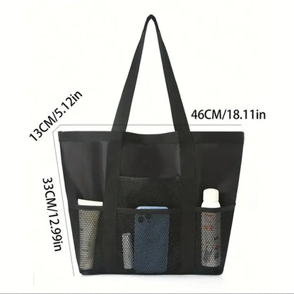 Large Capacity Portable Mesh Beach Tote Storage Bag