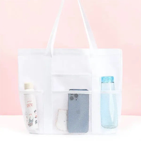 Large Capacity Portable Mesh Beach Tote Storage Bag