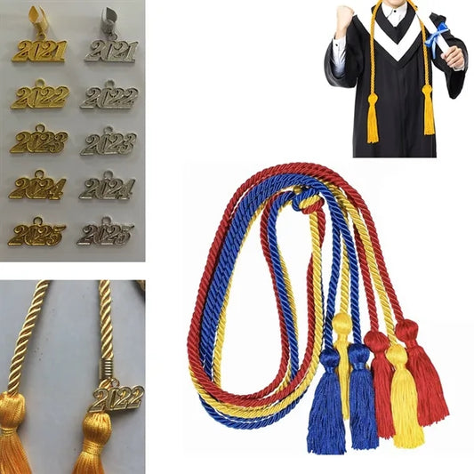 Custom Graduation Honor Cord w/ Medal  Metal Tag