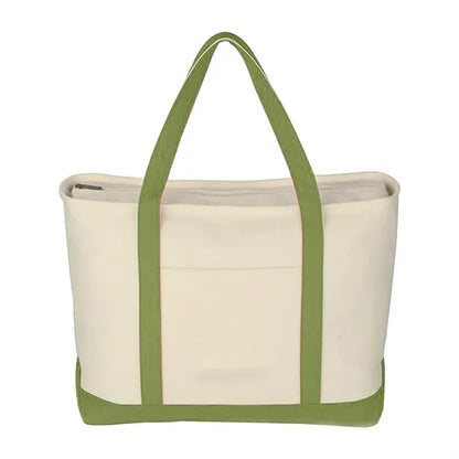 Cotton Canvas Sailing Tote Bag With Zipper