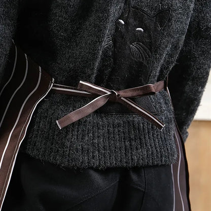 Striped Apron with Two Pockets