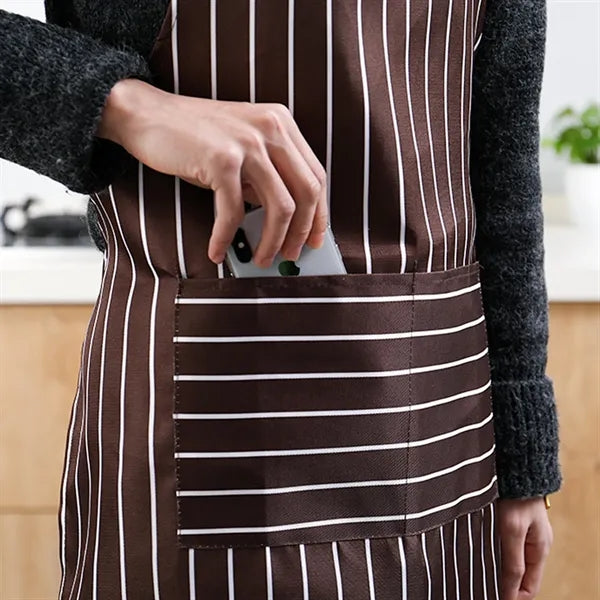 Striped Apron with Two Pockets