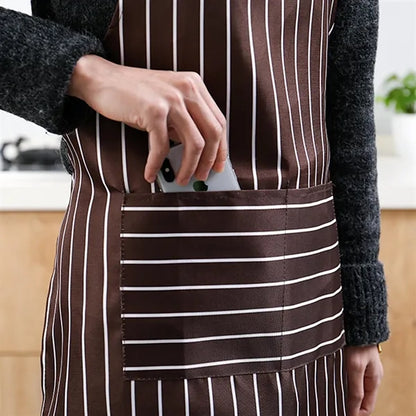 Striped Apron with Two Pockets
