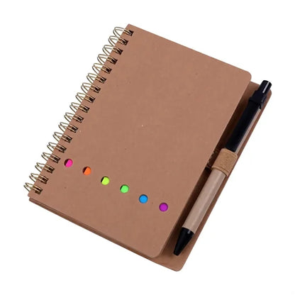 Spiral Notebook With Sticky Notes And Flags