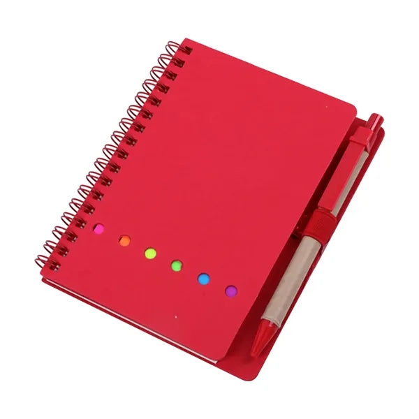 Spiral Notebook With Sticky Notes And Flags