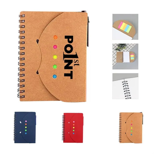 Kraft Cover Note Book Kit with Sticky Flags