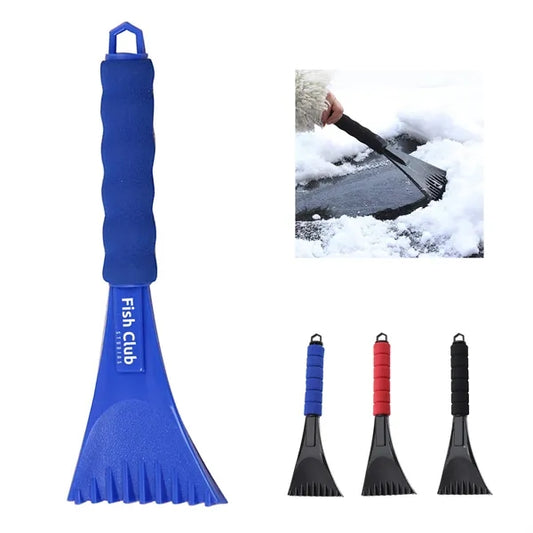snow scraper with deicing shovel