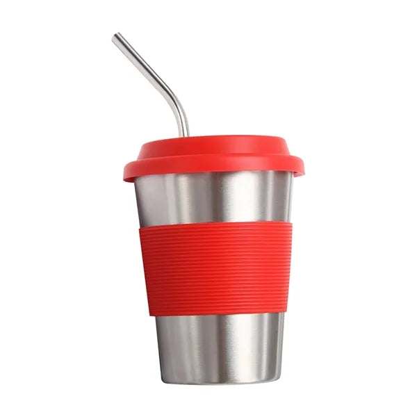 Colorful Sippy Cup with Silicone Lids & Straws
