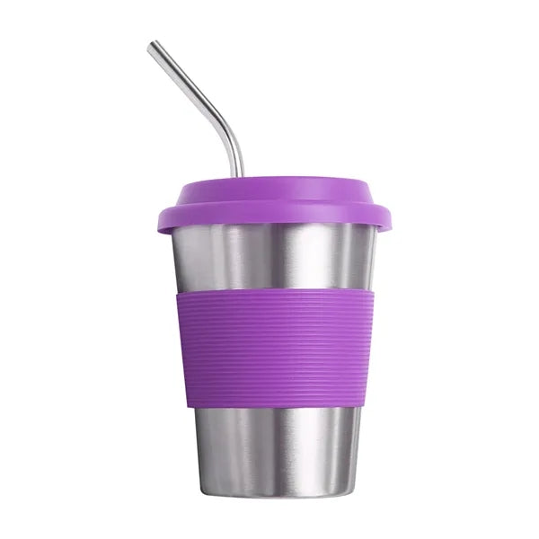 Colorful Sippy Cup with Silicone Lids & Straws