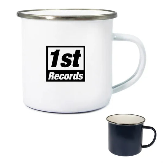Custom Logo Stainless Steel Rim Enamel Mug