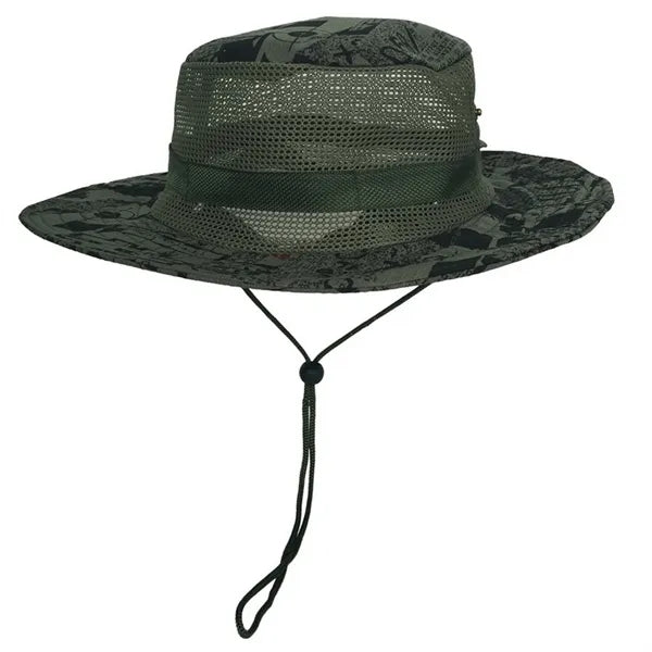 Wide Brim Mesh Sun Bucket Hat