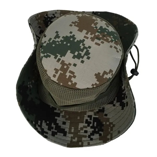 Wide Brim Mesh Sun Bucket Hat