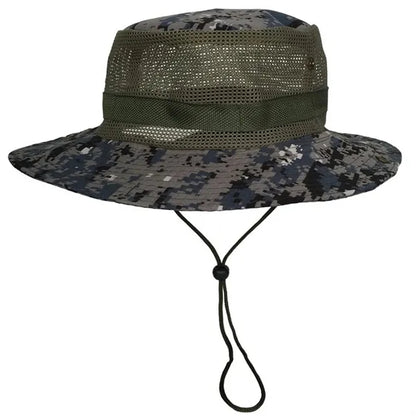 Wide Brim Mesh Sun Bucket Hat