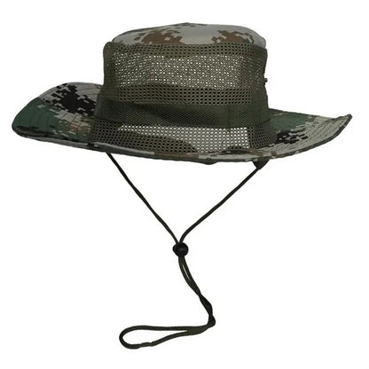 Wide Brim Mesh Sun Bucket Hat