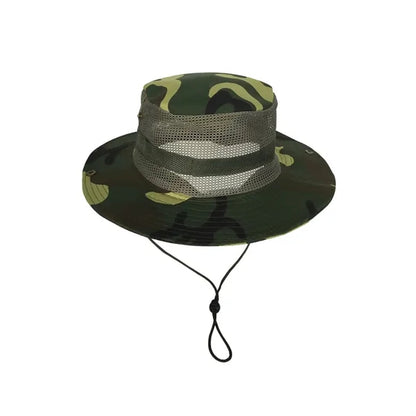 Wide Brim Mesh Sun Bucket Hat
