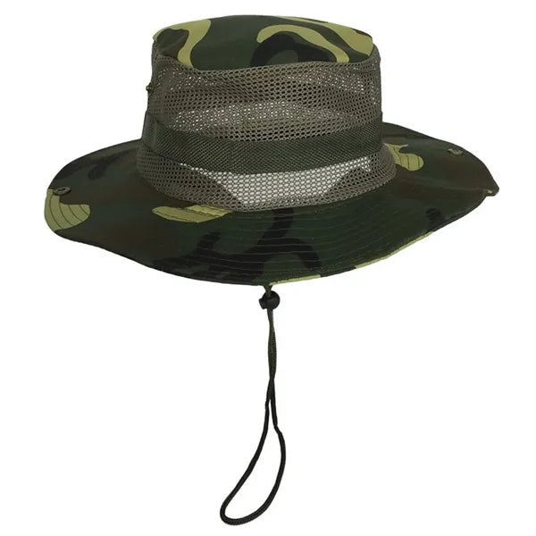 Wide Brim Mesh Sun Bucket Hat