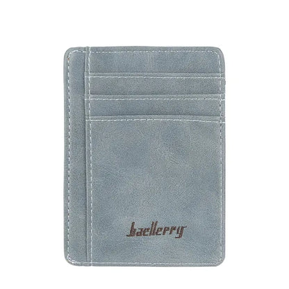Antimagnetic Ultrathin Retro PU Card Holder Wallet