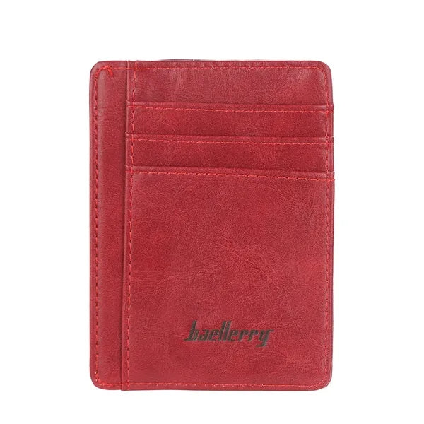 Antimagnetic Ultrathin Retro PU Card Holder Wallet