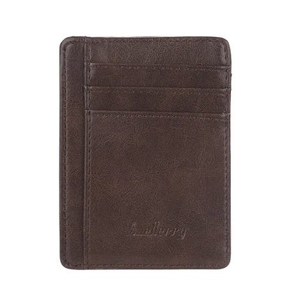 Antimagnetic Ultrathin Retro PU Card Holder Wallet