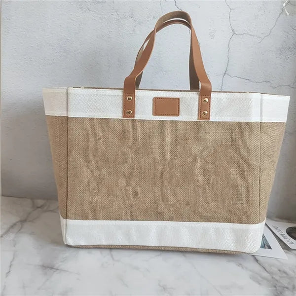 Custom Large Fashion Jute Tote Bag