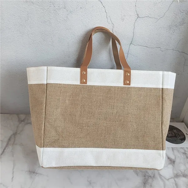 Custom Large Fashion Jute Tote Bag