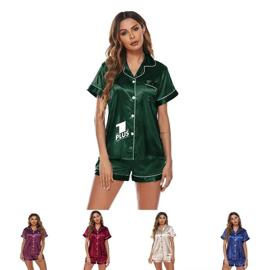 Women's Silk Satin Short Pajama Set Classic Style