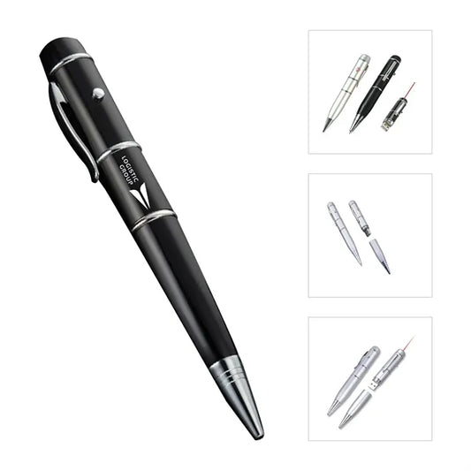 Flash Drive Ball Point Pen w/Laser Light