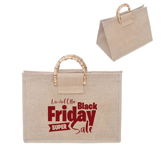 Brighton Laminated Jute/Burlap Tote Bag