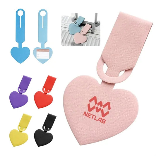 PVC Leather Fashion Heart Luggage Tag