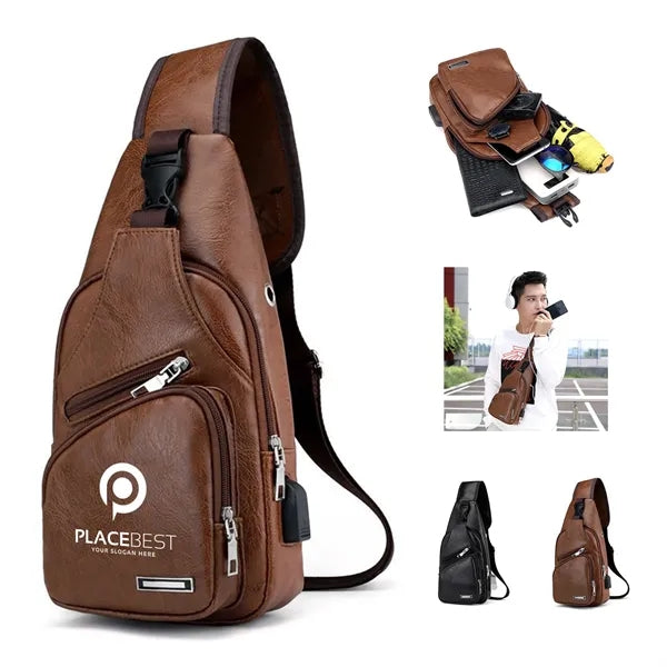 Leather Crossbody Chest Bag