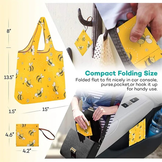 Reuseable Foldable Shopper Tote Bag