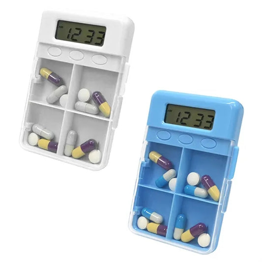 4 Compartments Pill Case With Alarm Reminder