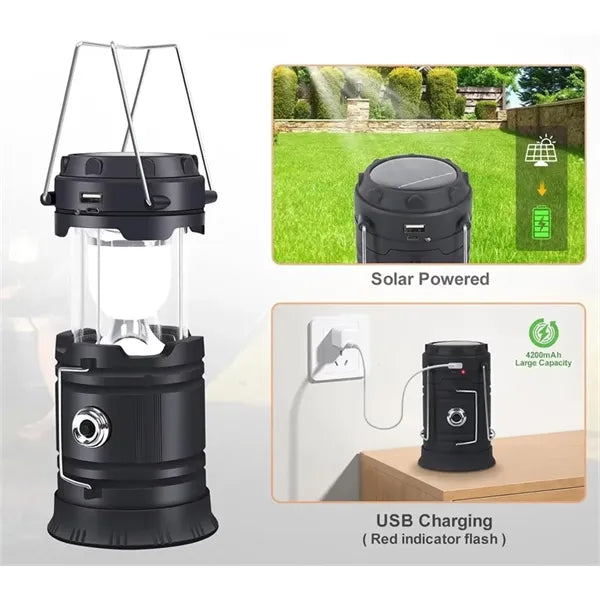 Collapsible Solar Rechargeable LED Camping Lantern