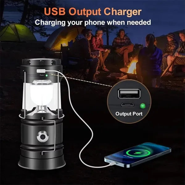 Collapsible Solar Rechargeable LED Camping Lantern