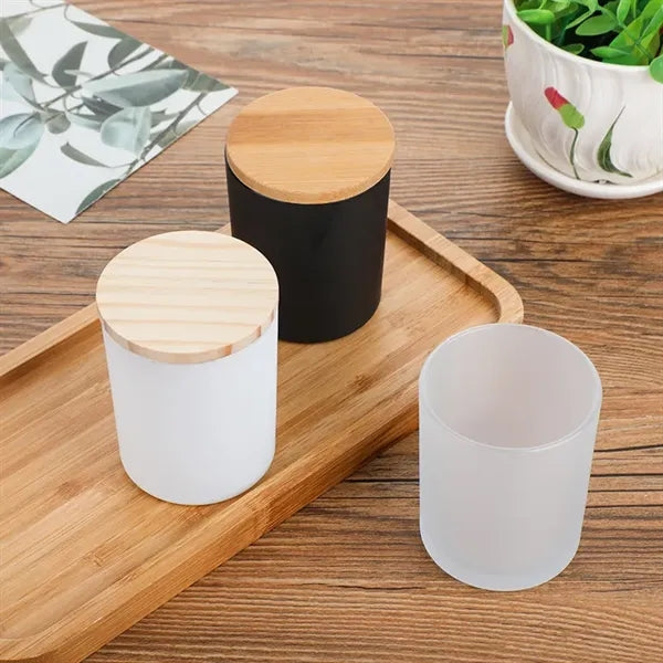 Candle Glass Jars with Bamboo Lids
